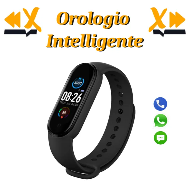 Orologio Intelligente Smart watch bluetooth schermo a colori  ricaricabile us...