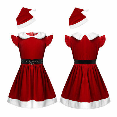 Girl Christmas Party Princess Dress Baby Kids Santa Xmas Dresses Costume Outfit