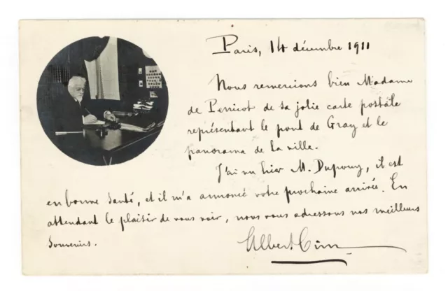 1911 Albert Cim bibliophile homme de lettres et son épouse + autographe Rare CPA 2