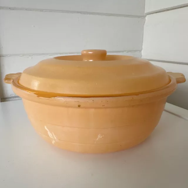 Vintage Agee Pyrex  Round Casserole Dish Base & Lid 2