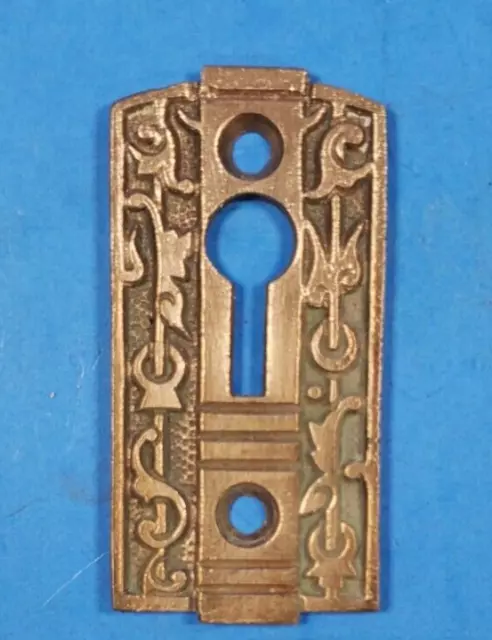 Keyhole Cover Lock Escutcheon Plate Solid Brass Vintage Eastlake/Victorian Door