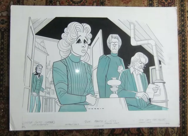 BEVERLY SILLS NYC Opera: Original Drawing in LOUISE by Sam NORKIN [4 named 1977