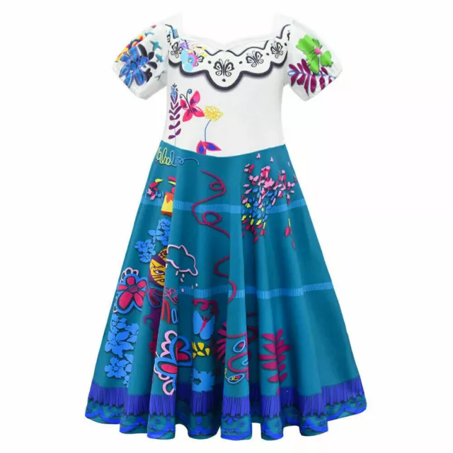 Kids Girls Encanto Mirabel Cosplay Costume Dress Halloween Outfit Xmas Gift