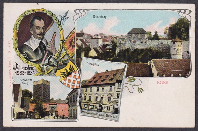 Gruss Aus Eger Cheb Muro di Pietra Castello Torre Ak Litho Boemia Bohemia Cesko
