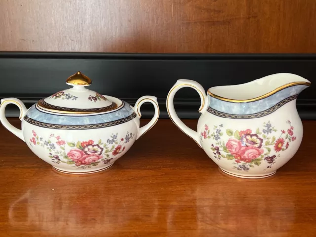 CENTENNIAL ROSE by Royal Doulton Covered Sugar Bowl & Creamer Made in England