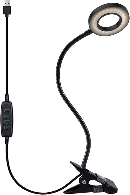 Flexible Clip-On Desk Lamp with 48 LED Lights/3 Color Modes, 10Brightness Levels