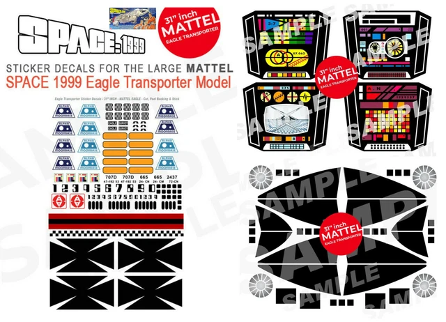 MATTEL - SPACE 1999 EAGLE - FULL STICKER DECAL SET - Super Color ...