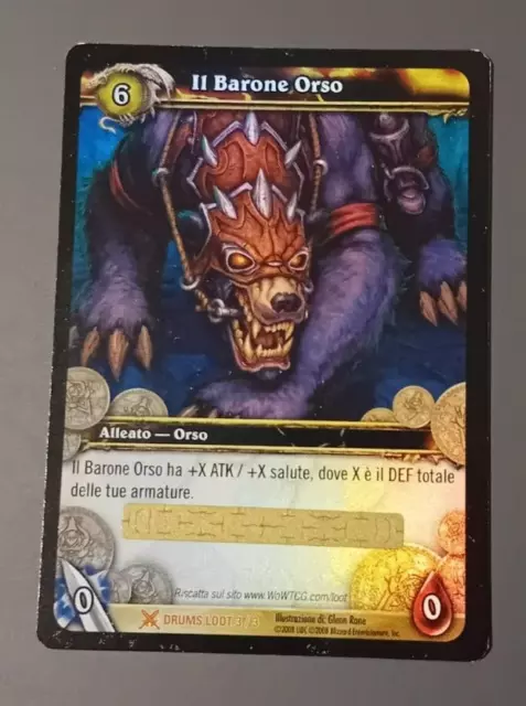 The Red Bearon (Italian - Il Barone Orso) - Wow Loot Card - Unscratched