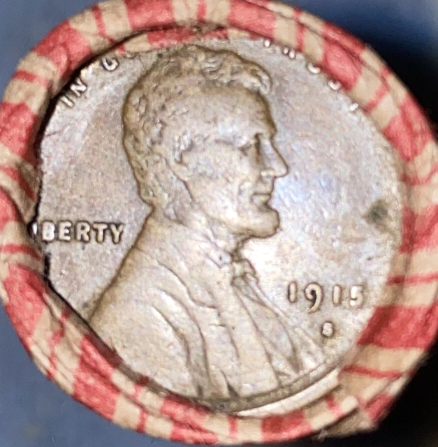 1 US Lincoln Wheat Cent Penny Roll 1915-S/1909 VDB (50 Coins) Old Vintage