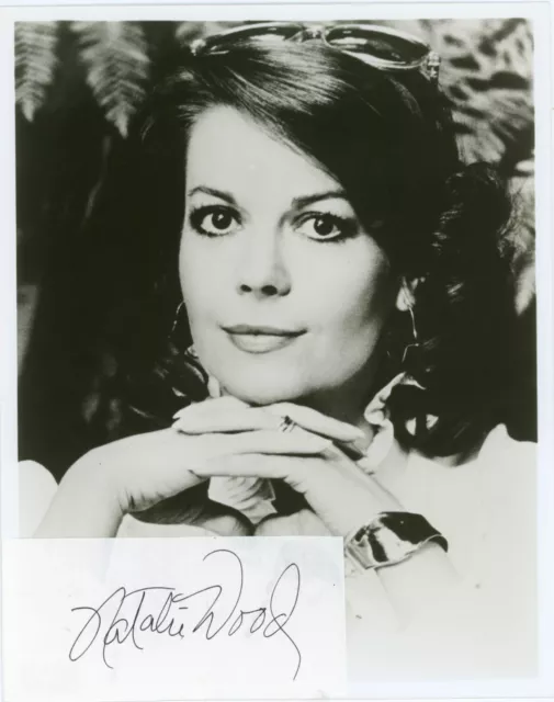 Natalie Wood Hand Signed Paper & Rep. Photograph + Sticker On Back