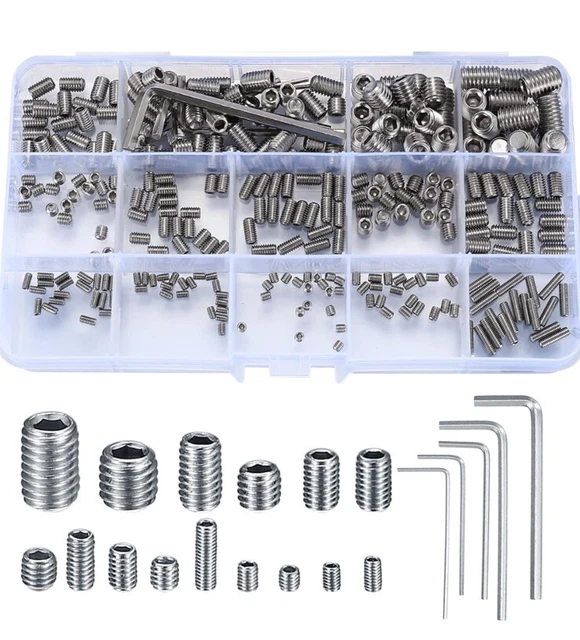 Kit 308 Viti Senza Testa M3 M4 M5 Acciaio Inox - Con Chiavi A Brugola, Per Porte E Mobili - Foto 7