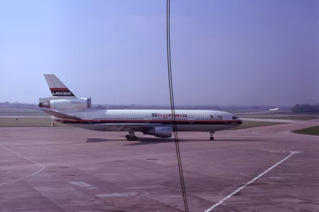 Original Aircraft Slide . LAKER AIRWAYS McDD DC-10-10 G-AZZD . Prestwich May1974