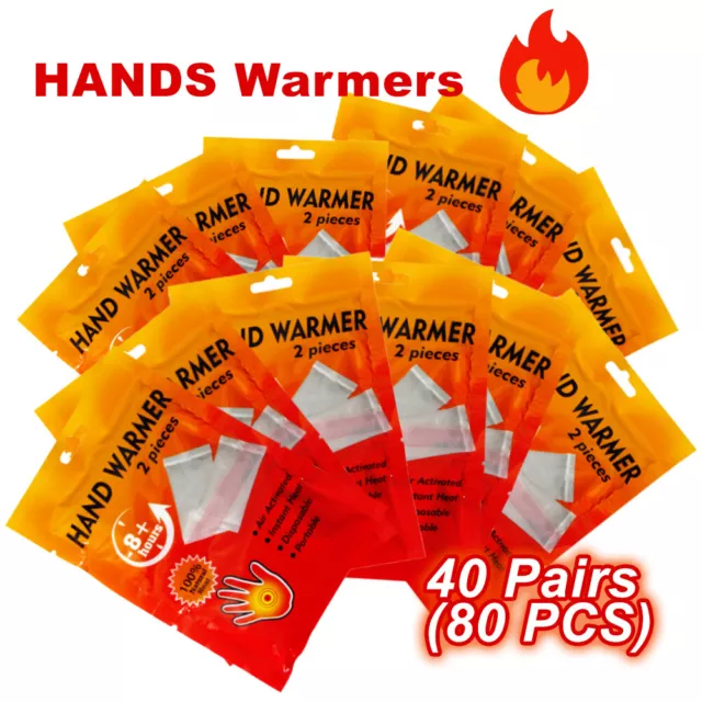 Warmers 40 Pairs 80 Hand Warmers Heat Pack Socks Heater Snow Ski