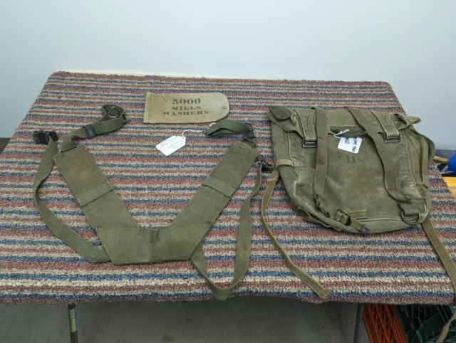 USGI WW2 WWII Korean War Vietnam War M-1945 Pack, Combat, M-1956 Suspenders, etc