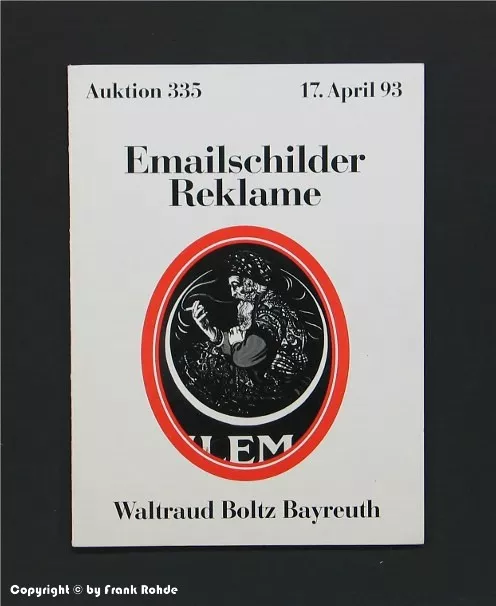 Auktionskatalog Emailschilder + Reklame April 1993