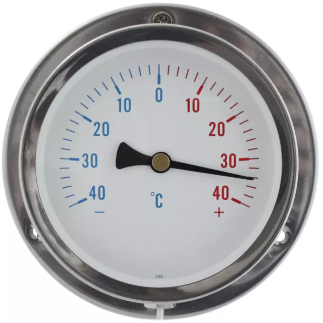 Thermometer mit Fernfühler Kapillar 4,5m Kühlraum Kühlhaus -40 +40C Gross D100mm