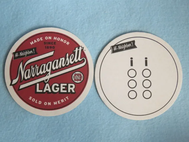 Beer Coaster ~ NARRAGANSETT Brewery Lager ~ Rhode Island ~ I & O Puzzle