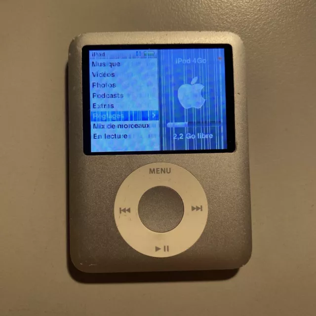 Apple Ipod Nano A1236 - 3ème Génération - 4gb 4go -Fonctionnel Mais Ecran Hs