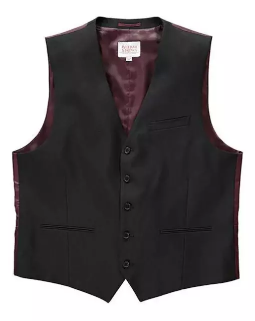 JACAMO WILLIAMS Brown Tonic Waistcoat Black 40L 42L 44L 46L 48L