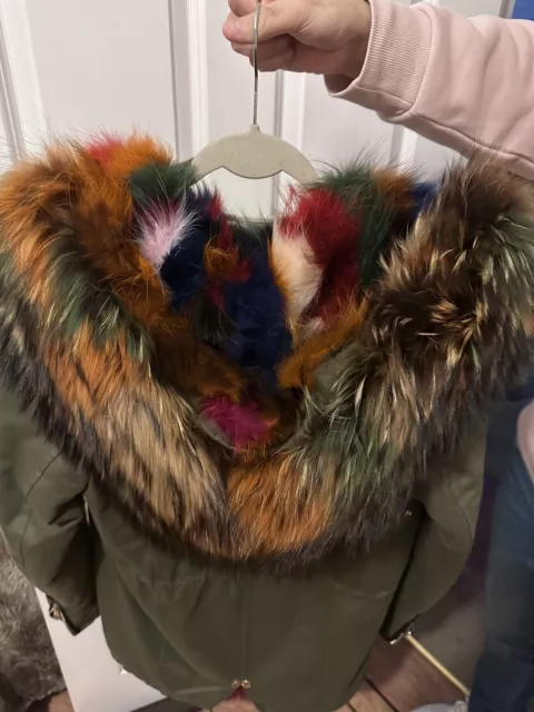 RARE Jayloucy Paris, Multi Coloured Faux Fur Lined (lining removable) Parker