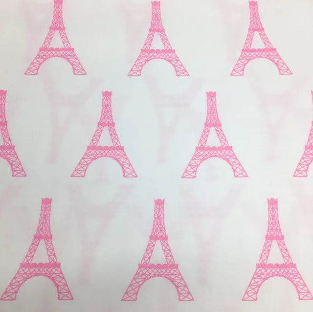 4pc Nicole Miller Paris Eiffel Tower FULL Sheet Set Hot Pink White Kids NEW