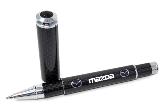 Mazda White Text and Logo's Carbon Fiber Ballpoint Pen - GREAT GIFT!!