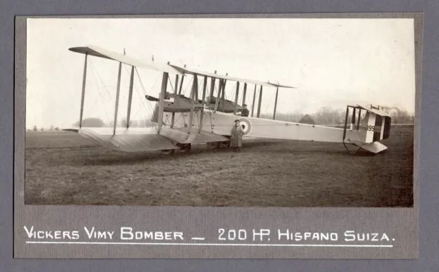 Vickers Vimy Bomber Hispano Suiza Engines Vintage Photo Raf Royal Air Force