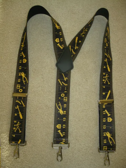 Men's X or Y Style TMBLK Suspenders with Clip, Belt Loop Snaps, USA Made