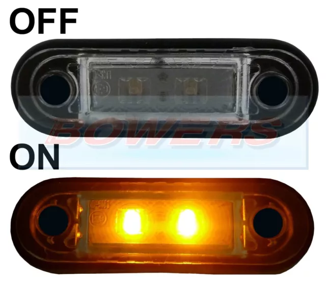 12V/24V Flush Fit Amber Led Side Marker Lamp / Light Truck Van Kelsa Bar As Rdx