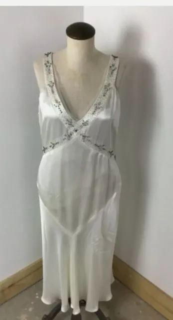 Vera Wang Ivory Silk Sleeveless Dress Sz Med/lg NWT