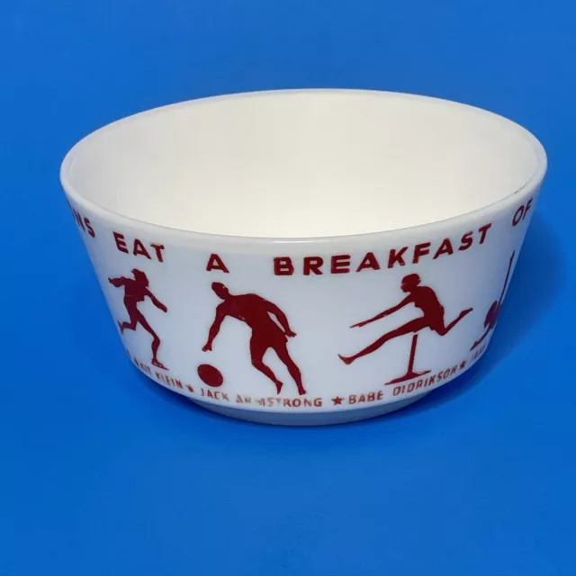 Vintage Wheaties Breakfast Of Champions Cereal Bowl 1937 Athletes Recognized