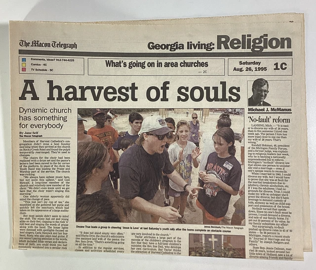 MACON TELEGRAPH Newspaper Aug 26, 1995 Religion Harvest True