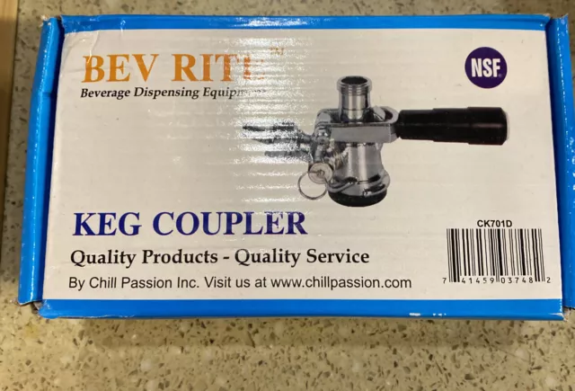 Bev Rite Keg Coupler Beer Tap CK701D D System Nickel Plated Brass new in box