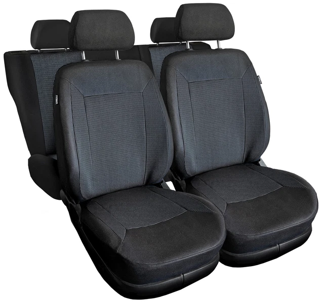 Coprisedili Anteriori Mossa Per Fiat Sedici (2006-2014) – Fodere In Velluto Con Schiuma, Compatibili Airbag (2UNE-2 Nero Grigio) - 2