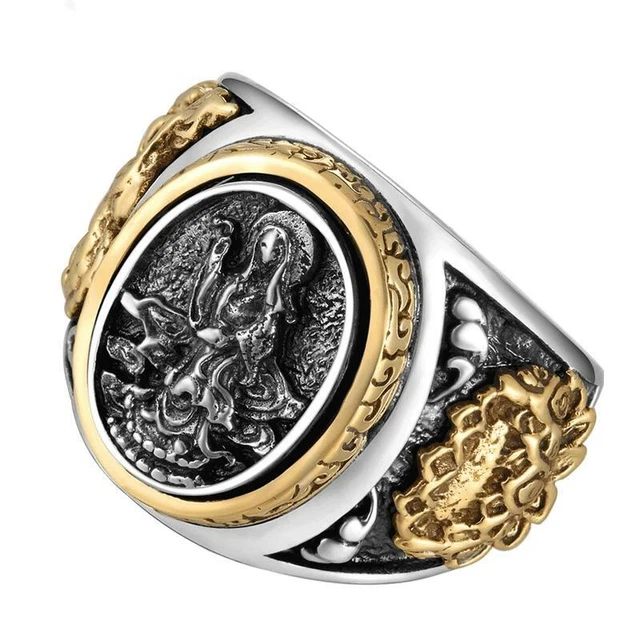 Bague Homme Argent Massif 925 Motif Casque Warcraft Chevalier - Style Punk Rock Biker - Neuf