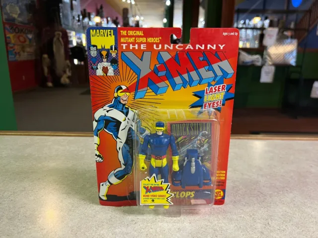 ToyBiz Marvel Orange Card X-Men 1991 Laser Light Eyes CYCLOPS Figure NIP