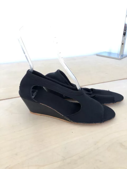 Maison Margiela MM6 Neoprene Black opentoe wedge sandals. Sz 39.5 US 9 2