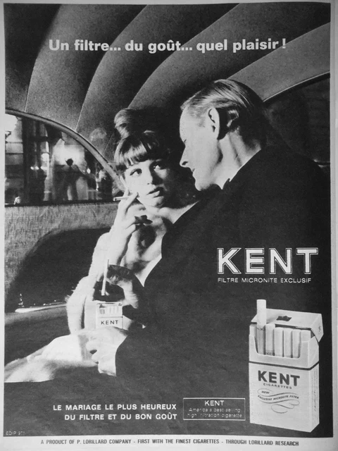 Publicité De Presse 1964 Cigarettes Kent Un Filtre Du Goût Quel Plaisir - Tabac