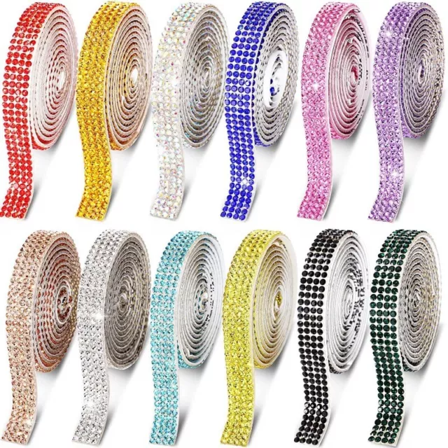 5 Yards Self Adhesive Sparkling Rhinestone Ribbon Crystal Sticker Strips Craft