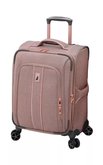 LONDON FOG Newcastle Softside Expandable Spinner Luggage, Rose Charcoal Herri...