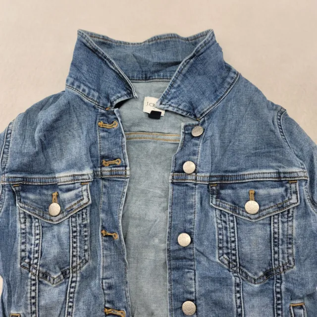 J Crew Button Up Long Sleeve Denim Jacket Womens Size Extra Small XS Blue
