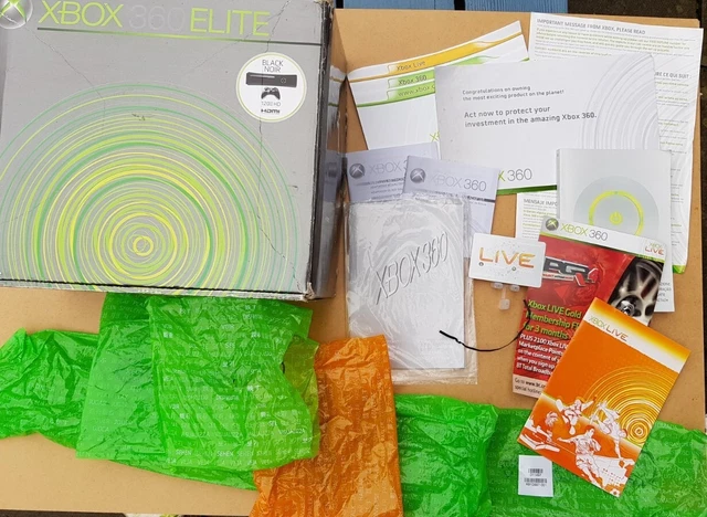 EMPTY BOX for Black Xbox 360 Elite Console *BOX + CONTENT ONLY* NO CONSOLE