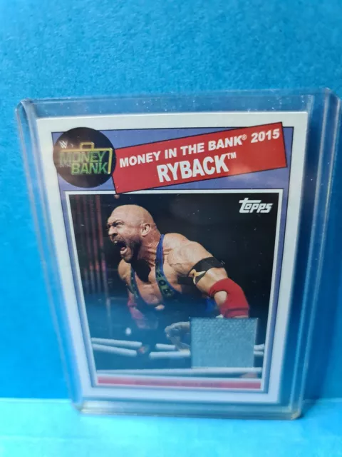 RYBACK🏆2015 Topps WWE Money in The Bank AUTHENTIC MAT RELIC Card🏆FREE POST