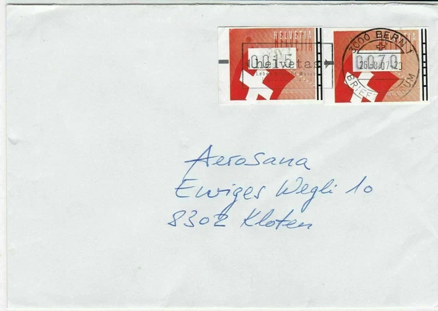 switzerland  2007 atm vending machine stamps cover ref 19246