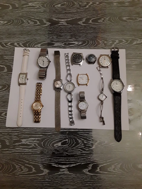 Lot De 8 Cadrans De Montres Vintage - Belsor, Lider, Lip, Kelton, Etc. - Occasion