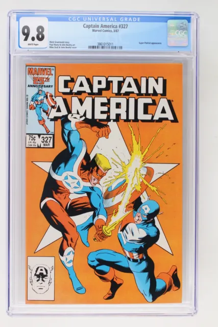 Captain America #327 - Marvel 1987 CGC 9.8 Super-Patriot Appearance.