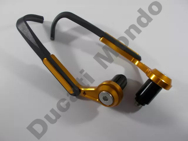 Front brake and clutch lever control guards pair BikeTek CNC gold ABS tip