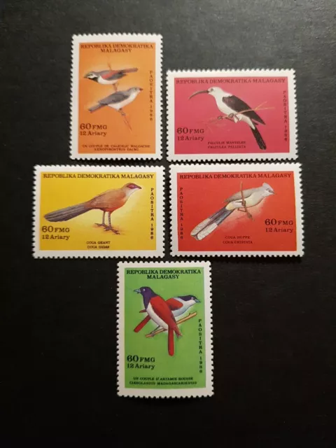 Stamp Madagascar Fauna Birds N°785/789 New Luxury MNH 1986