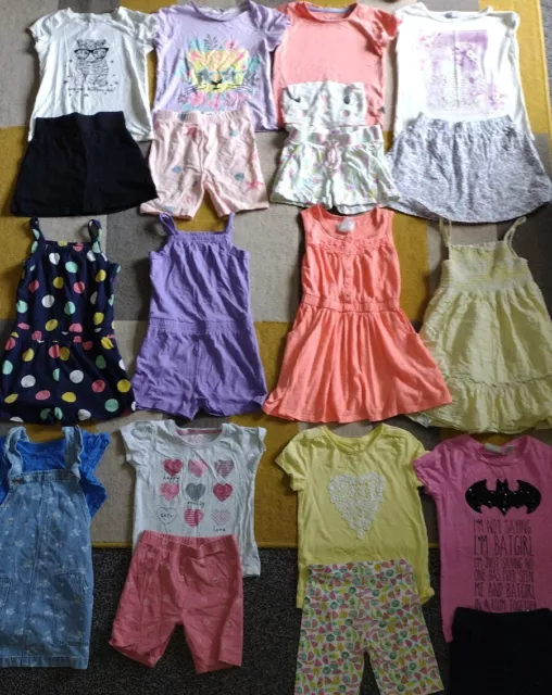 Girls summer bundle 2 playsuits,3 dresses,8 tops,5 shirts & 2skirts age 4-5years