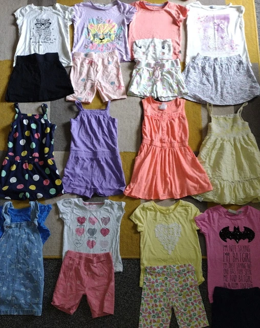 Pacchetto estivo ragazze 2 tute, 3 abiti, 8 top, 5 camicie e 2 gonne età 4-5 anni